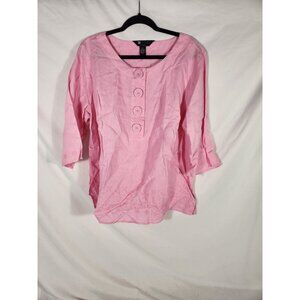 Nwot Carole Little Womens Plus Linen Tunic Top Mod Resort Old Money 1X